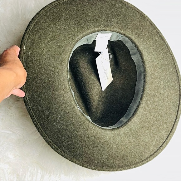 NWT Universal Thread Adjustable Fedora Wool Western Bohemian Wide Brim Green Hat - Picture 4 of 7